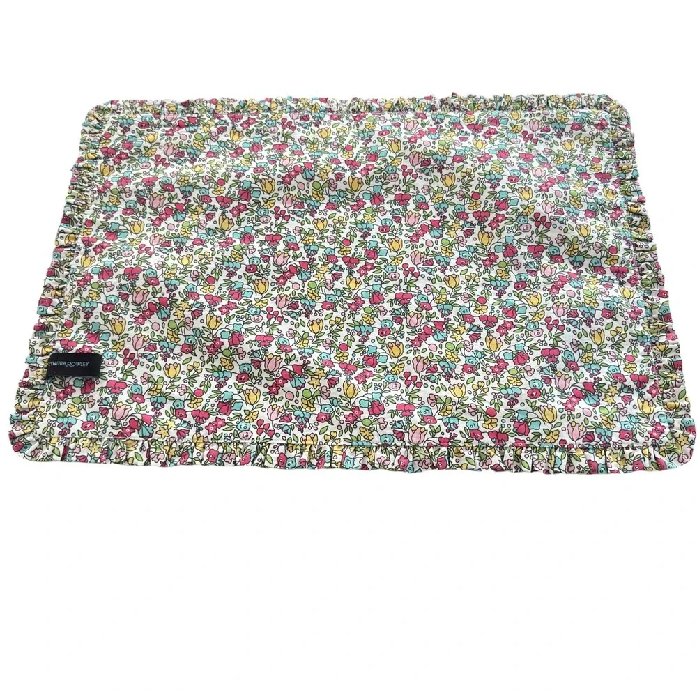 Cynthia Rowley Easter Bunny‎ Placemats Set of 4 Reversible Flowers Polka Dots